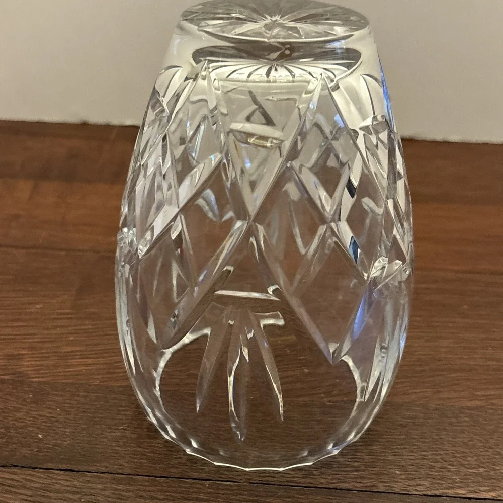 Vintage Cut Crystal  Vase Clear 6